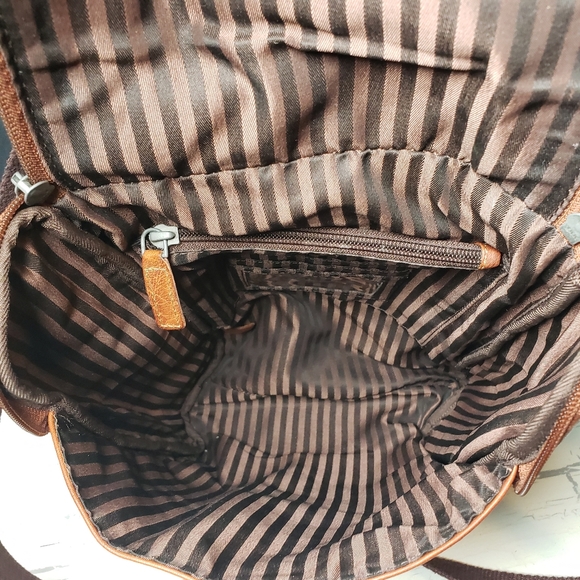 Jack Georges Vintage 'Voyager Collection' Backpack/Crossbody Bag in  Honey Brown - Picture 10 of 15